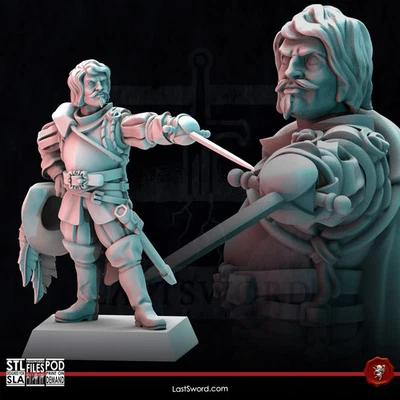 Musketeer Captain Armand 1 pezzo 28mm DA DIPINGERE -NO BASI - Immagine 1 di 2