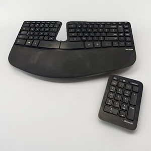 Microsoft Sculpt Ergonomic Wireless Keyboard 1559 w/ Keypad No Reciever - Picture 1 of 7