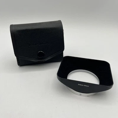 Konica Metal Clamp-On Lens Hood Shade for 24 + 28mm Wide-Angle Lenses Plus Case - Image 1 of 4
