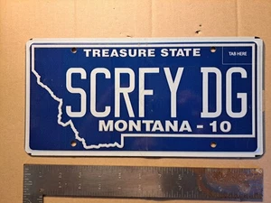 License Plate, Montana 2010 Dog Vanity: SCRFY DG, Scruffy Dog, 21 Scruffy Breeds - Picture 1 of 3