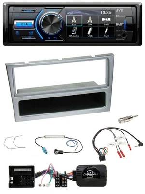 JVC Bluetooth Lenkrad USB DAB Autoradio für Opel Corsa C Tigra Meriva silber - Bild 1 von 4