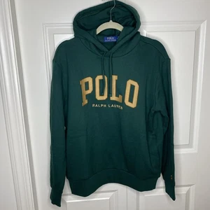 Polo Ralph Lauren Hombre Verde Sudadera con Capucha Marrón Detalle Bordado Talla M - Imagen 1 de 7