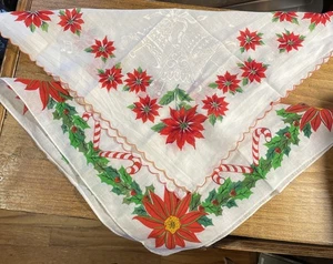 Two Vintage Christmas Design Ladies Handkerchiefs - Picture 1 of 9