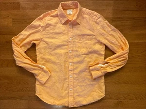 Camisa de vestir de lino manga larga Gap para hombre talla pequeña naranja usada 1147 - Imagen 1 de 8
