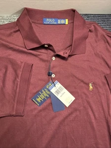 Polo Ralph Lauren Herren Poloshirt 2XLT Rot Burgund Kurzarm Bunt Pony - Bild 1 von 4