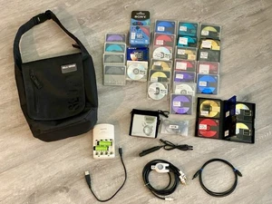 Sony MZ-N510 MD Walkman Mini Disc Recorder Bundle New Headphones & 35 Disks -EX! - Picture 1 of 20