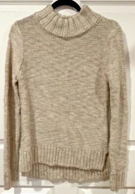 Suéter Hollister Beige Tostado Cuello Alto Mujer M 075 Foto 1 de 4
