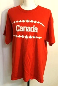 "CANADA" MAPLE LEAF RED T-SHIRT LARGE KURZARM RUNDHALS CASINO GILDAN - Bild 1 von 7