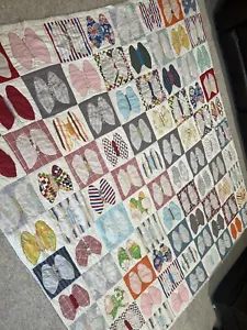 Colcha Mariposa Vintage Hecha a Mano Peso Medio 97x86 Patchwork - Imagen 1 de 7