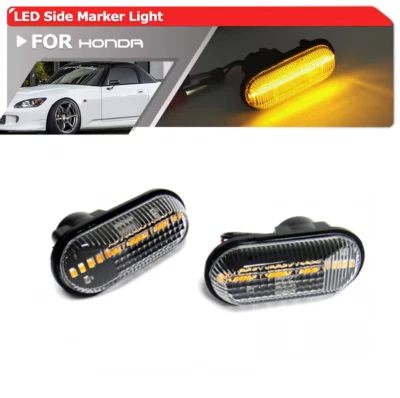 Luces de señalización lateral LED ámbar de lente transparente para Honda Prelude 1997-2001 Foto 1 de 4