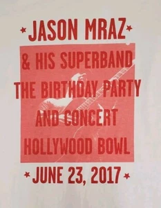 Camiseta de concierto Jason Mraz Hollywood Bowl 2017 para hombre pequeña orgánica suave - Imagen 1 de 7