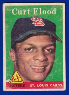 Curt Flood дебютант кардиналы 1958 TOPPS #464 хорошо/очень хорошо или хорошо без складок - Изображение 1 из 2