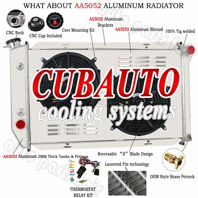 FOR 72-79 FORD LTD II RANCHERO LINCOLN MARK V V8 4-ROW RADIATOR SHROUD FAN RELAY - Image 1 of 4