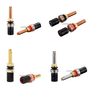 2 pairs VIBORG Gold/Rhodium Plated Pure Copper Speaker AMP Binding Post Jack 613 - Picture 1 of 4