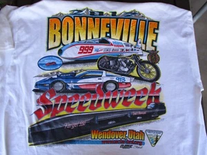 T-shirt vintage 2017 Bonneville SPEEDWEEK, Speed Record Week Racing, ottima grafica  - Foto 1 di 16