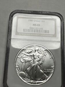 1989 American Eagle Silver $1 Dollar - NGC MS 69