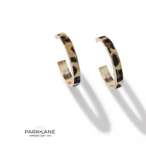 Park Lane "ESPRESSO" Cheetah Print Hoop Earrings Pretty! Reg. $71 - Picture 1 of 1