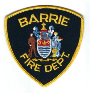 Barrie ON Ontario CANADA Fire Dept. *GOLD BORDER OFFICERS* patch - NEW! - Picture 1 of 1