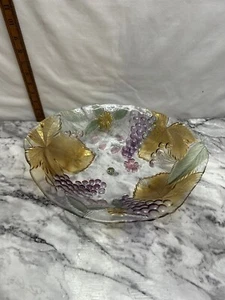 Soga Japan Large Fruit Bowl Coloured Glass Bowl 15”x12”Vintage beautiful 4” Deep - Picture 1 of 11