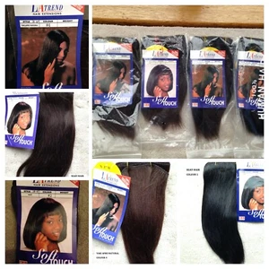 100% HUMAN HAIR - LA TREND - 6-8 INCHES VARIOUS COLOURS - SILKY STRAIGHT - Picture 1 of 6