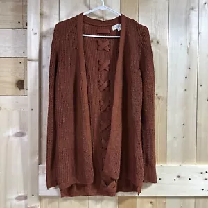 Pinque Stitch Fix Cardigan Sweater Women Medium Artisan Rust Knit Open Front NWT - Picture 1 of 8