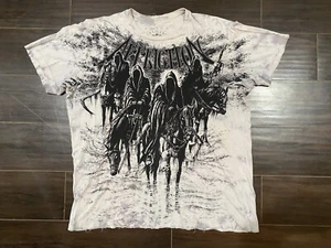 Vintage Affliction Grim Reaper Four Horsemen T-Shirt Y2K Size M Biker Grunge - Picture 1 of 5