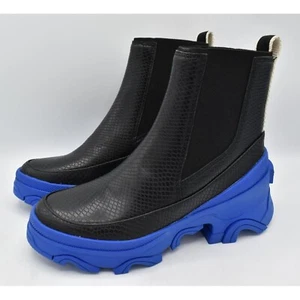 Scarpe stivali chelsea Sorel donna taglia 7 Brex nero blu cobalto pelle impermeabile - Foto 1 di 9
