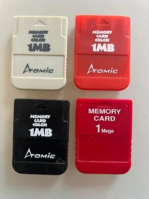 Quattro Memory Card 1MB Atomic compatibili per PS1 - Immagine 1 di 4
