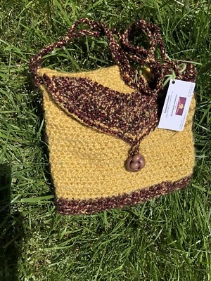 Hand Made Crochet Purse/Handbag--New Never Used--Medium Messenger Bag with Flap - Image 1 of 4