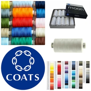 Coats Moon Sewing Machine Polyester Thread Cotton 1000 yard  6 REELS - Picture 1 of 37