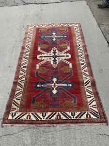 Turkish , Vintage Oriental  Rug , / 183 X 104cm Hand Knotted / Real Wool Rug - Picture 1 of 12