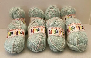 VNTG Plymouth Jelli Beenz Yarn, Bluish Green/Pink/White #6201, 8 Skeins, 50g Ea. - Picture 1 of 4