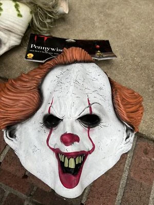 Pennywise Clown Half Mask Costume Accessory Adult IT! Halloween NWT Rubies 34718 - Image 1 of 4