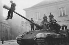 WW2 Picture Photo German Panzer Tank crew King Tiger soldiers street 1944 0345