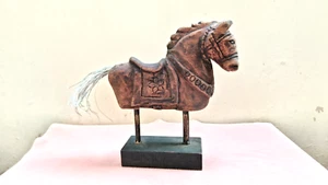 Antigua estatuilla vintage tallada a mano de madera de 1900 cabeza de caballo busto original antigua - Imagen 1 de 13