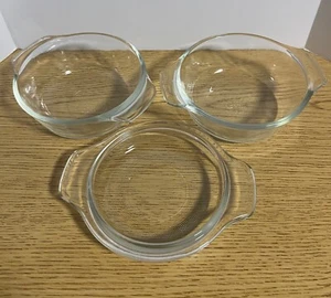 Mini cazuela de vidrio transparente Anchor Hocking 2 cuencos 1 tapa 12 oz capacidad MCM - Imagen 1 de 3