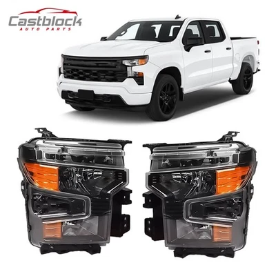 For 2022 2023 Chevrolet Chevy Silverado 1500 Halogen Headlight 87828573 87828572 - Image 1 of 4