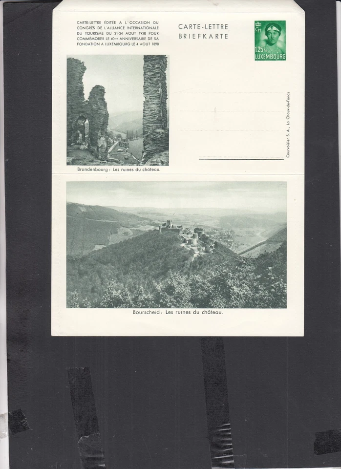 XD292 / Luxemburgo carta entera 2 * postal foto Brandeburgo ruina - Imagen 1 de 1