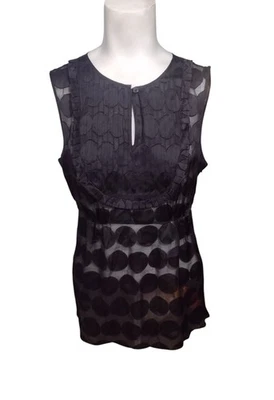 Babero transparente con volantes mezcla de seda J Crew 6 lunares caprichoso hada ojo de cerradura  Foto 1 de 4