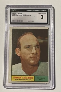 1961 Topps Harmon Killebrew Card CGC Graded 3 Very Good - Picture 1 of 2