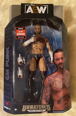 Figura de acción AEW INIGUALABLE CM PUNK CHASE 1 de 5000 sin usar, en caja, figura rara NUEVA Foto 1 de 4