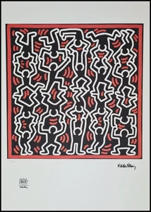 KEITH HARING * Pyramid * 70 x 50 cm * signed lithograph * limited # 25/150 - Bild 1 von 8
