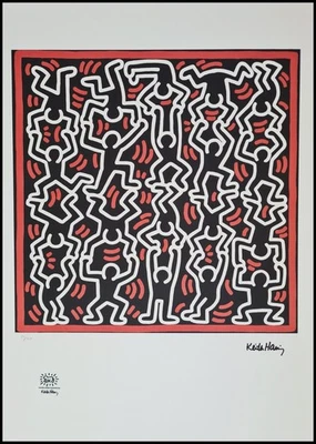 KEITH HARING * Pyramid * 70 x 50 cm * signed lithograph * limited # 25/150 - Bild 1 von 4