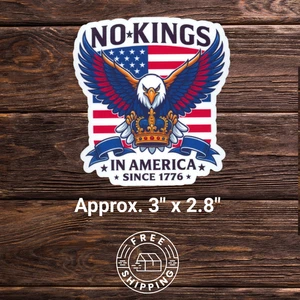 No Kings Vinyl Sticker Decal  Water Bottle Laptop etc.. - Bild 1 von 4