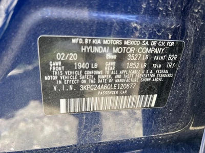 Used Right Tail Light Assembly fits: 2020 Hyundai Accent Sedan incandescent quar - Image 1 of 4