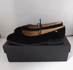 Nuevo en caja Auténticos Zapatos planos de ballet COACH EMILIA de terciopelo negro para mujer talla 9 B - Imagen 1 de 13