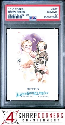 2010 TOPPS ALLEN & GINTER #287 DREW BREES PSA 10 - Image 1 of 3