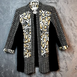 Chicos Damen Long Blazer Jacke Größe XL oder 3 Animal Print Art To Wear Artsy - Bild 1 von 11