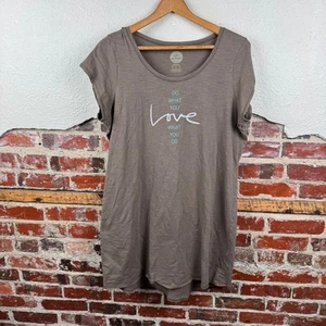 Life is Good Dress Size Large Brown Short Sleeve T Shirt Mini Do What You Love - Picture 1 of 6
