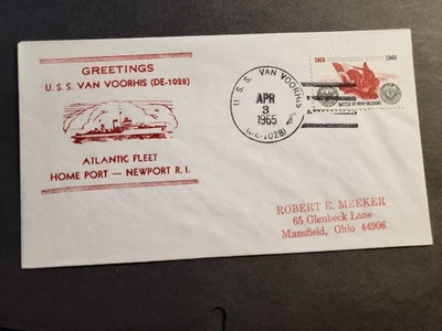 Escort Destroyer USS VAN VOORHIS DE-1028 Naval Cover 1965 Nicholson Cachet - Image 1 of 2